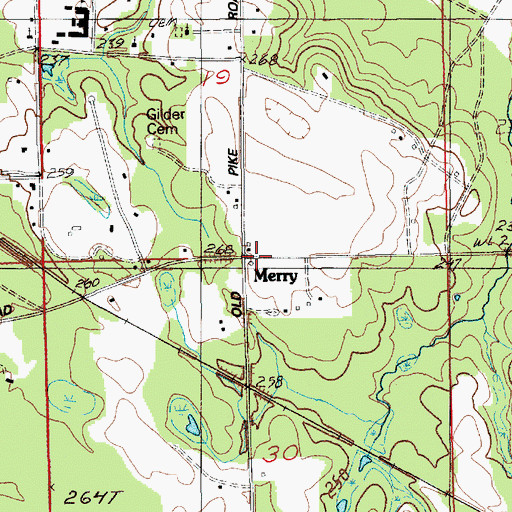 Topographic Map of Merry, AL