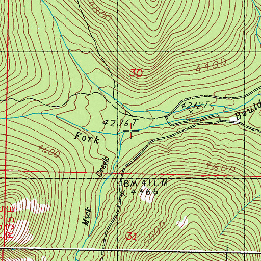 Topographic Map of Mick Creek, WA