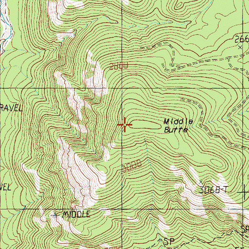 Topographic Map of Middle Butte, WA