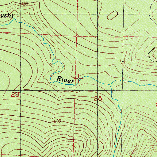 Topographic Map of Middle Creek, WA