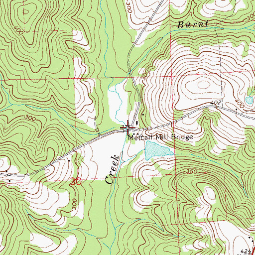 Topographic Map of Metcalf Mill Bridge, AL