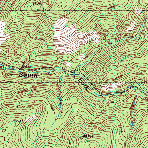 Topographic Map of Middle Fork, WA