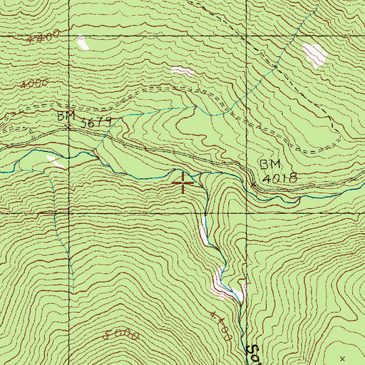 Topographic Map of Middle Fork Boulder Creek, WA