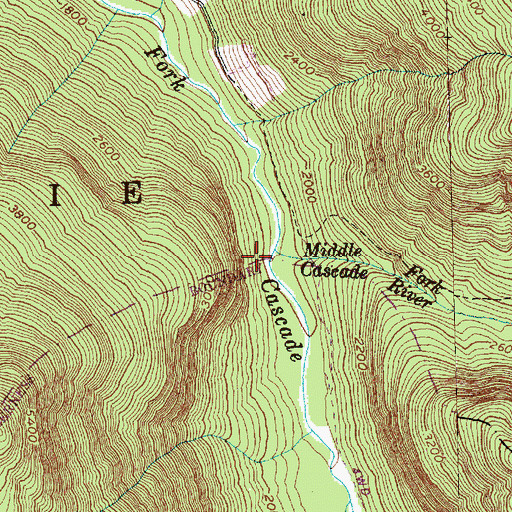 Topographic Map of Middle Fork Cascade River, WA