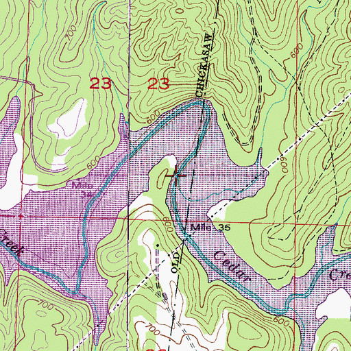 Topographic Map of Mickins Branch, AL