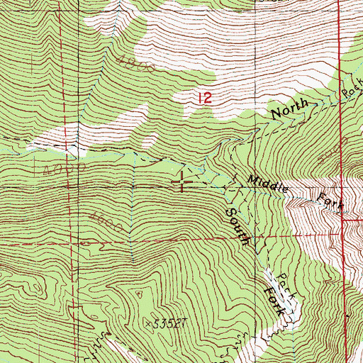 Topographic Map of Middle Fork Paris Creek, WA