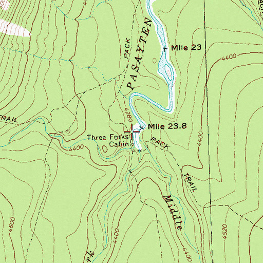 Topographic Map of Middle Fork Pasayten River, WA