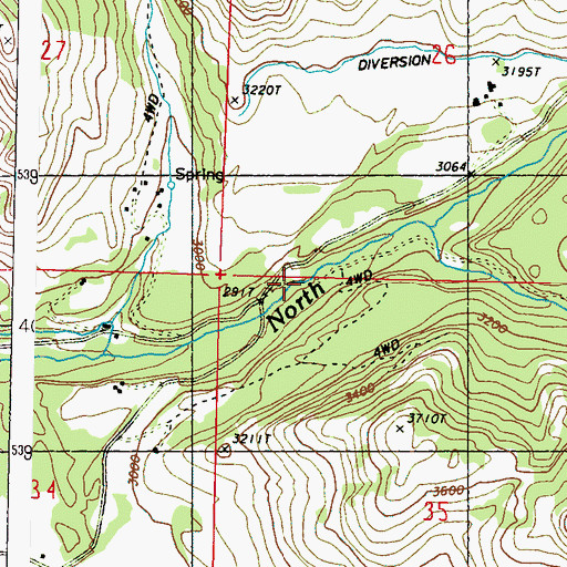 Topographic Map of Middle Fork Sanpoil River, WA