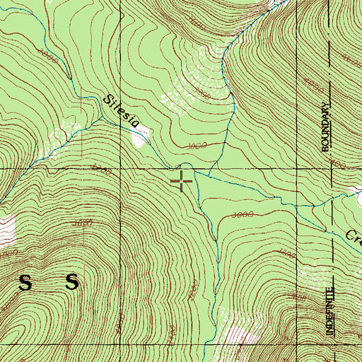 Topographic Map of Middle Fork Silesia Creek, WA