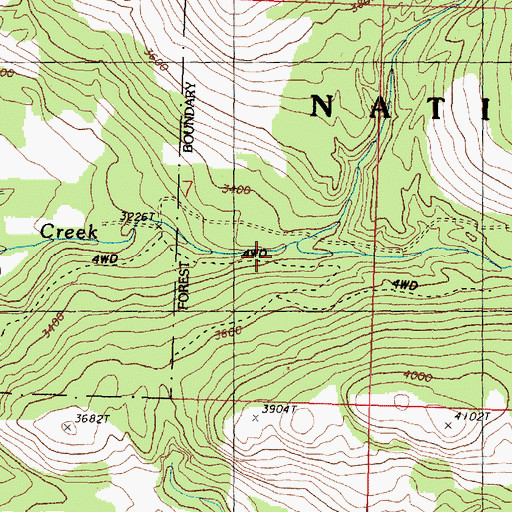 Topographic Map of Middle Fork Siwash Creek, WA