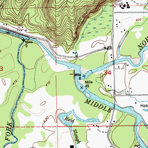 Topographic Map of Middle Fork Snoqualmie River, WA