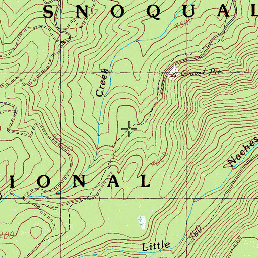 Topographic Map of Middle Fork Trail, WA