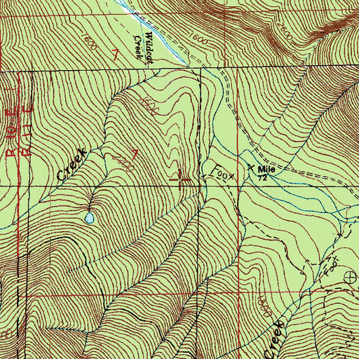 Topographic Map of Middle Fork Trail, WA