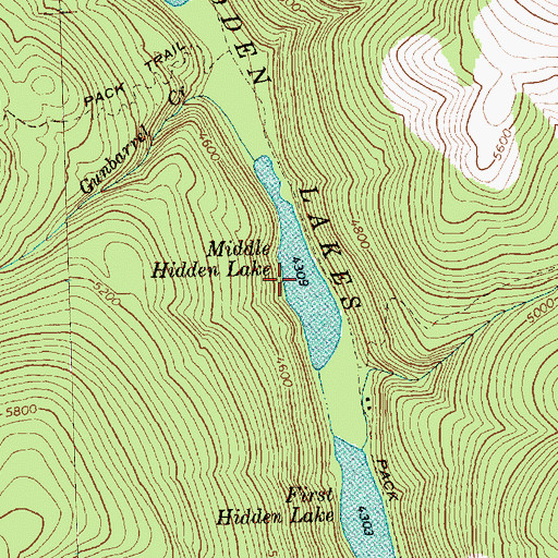 Topographic Map of Middle Hidden Lake, WA