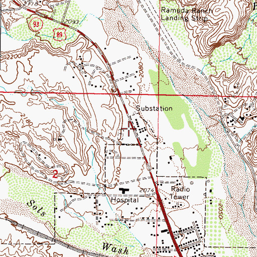 Topographic Map of Wickenburg Substation, AZ