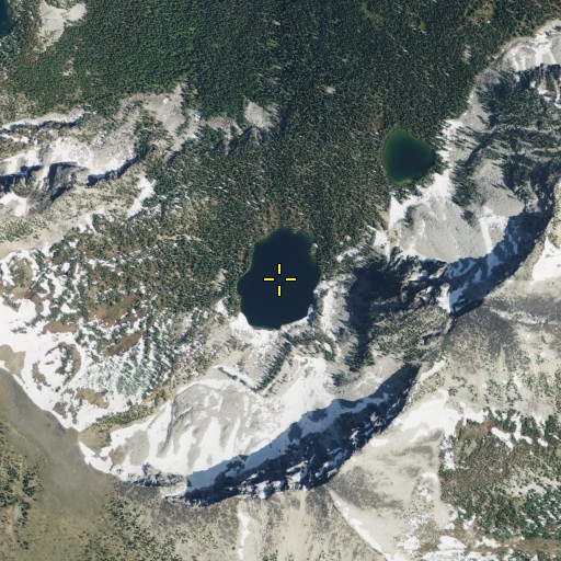 Aerial/Satellite Image of Middle Oval Lake, WA