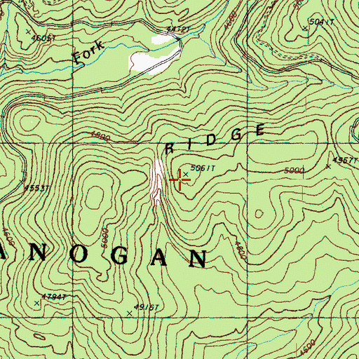 Topographic Map of Middle Ridge, WA