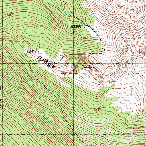 Topographic Map of Middle Ridge, WA