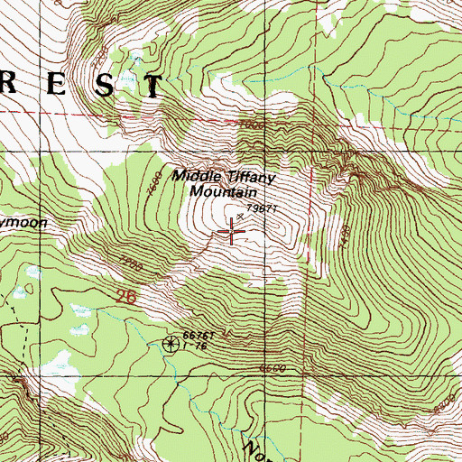 Topographic Map of Middle Tiffany Mountain, WA