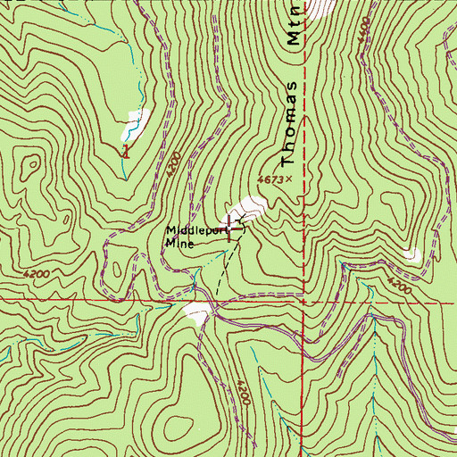 Topographic Map of Middleport Mine, WA
