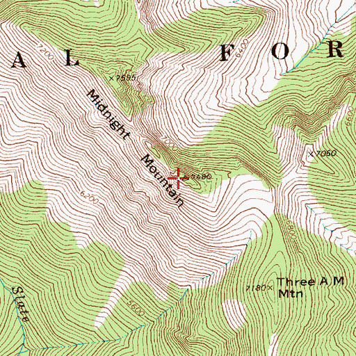 Topographic Map of Midnight Mountain, WA