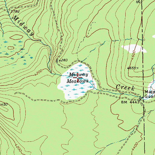 Topographic Map of Midway Meadows, WA