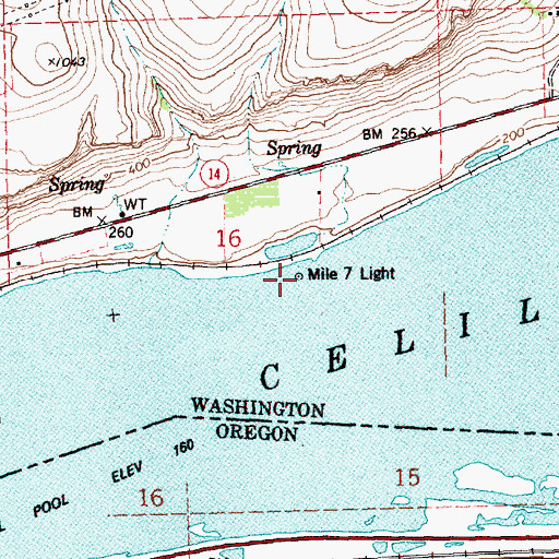 Topographic Map of Mile 7 Light, WA