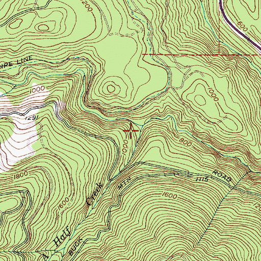 Topographic Map of Mile and A Half Creek, WA
