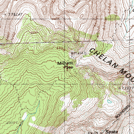 Topographic Map of Milham Pass, WA