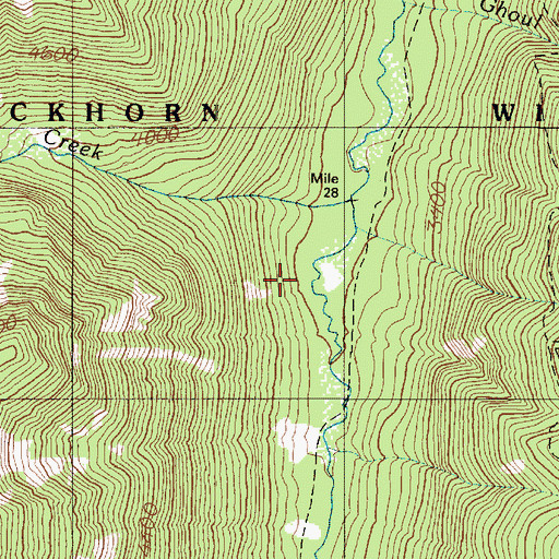 Topographic Map of Milk Creek, WA