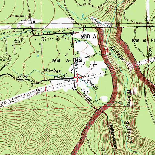 Topographic Map of Mill A Flat, WA