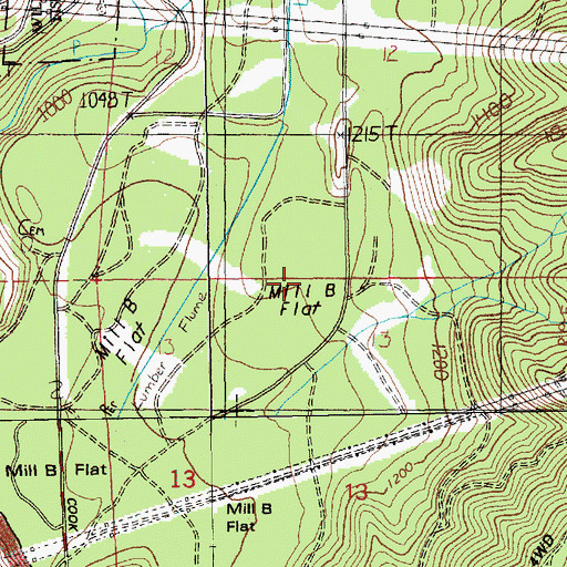 Topographic Map of Mill B Flat, WA