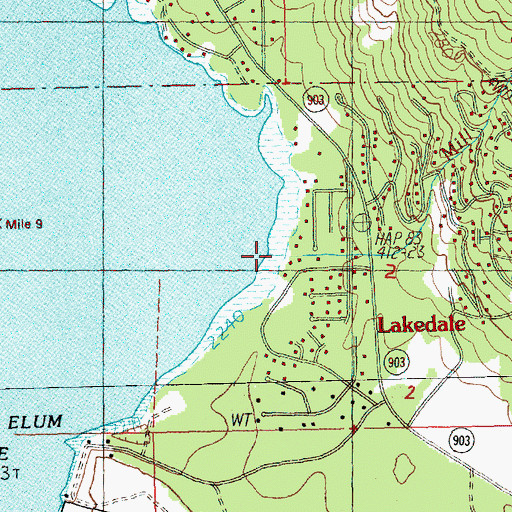 Topographic Map of Mill Creek, WA