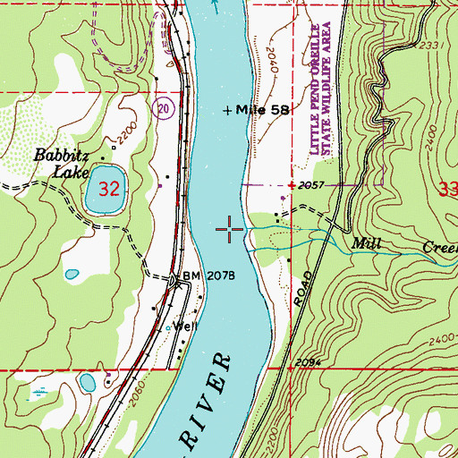 Topographic Map of Mill Creek, WA