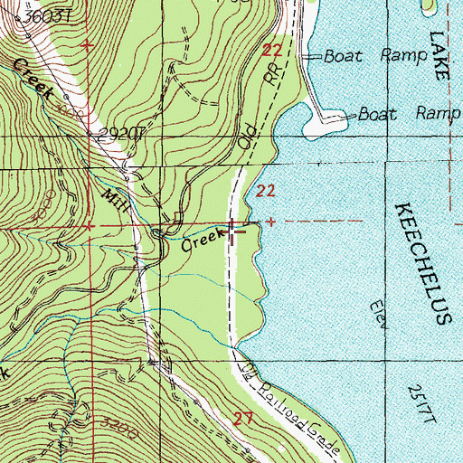 Topographic Map of Mill Creek, WA