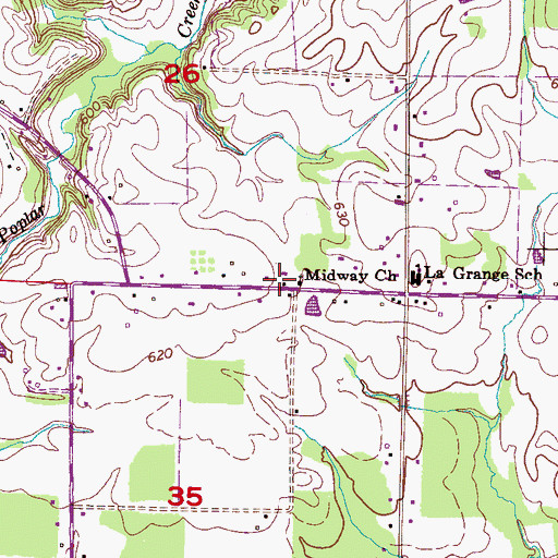 Topographic Map of Midway Freewill Baptist Church, AL