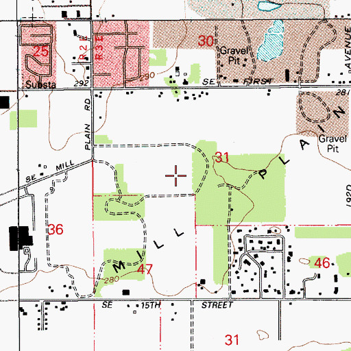 Topographic Map of Mill Plain, WA