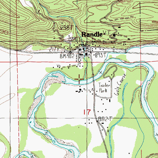 Topographic Map of Miller Creek, WA