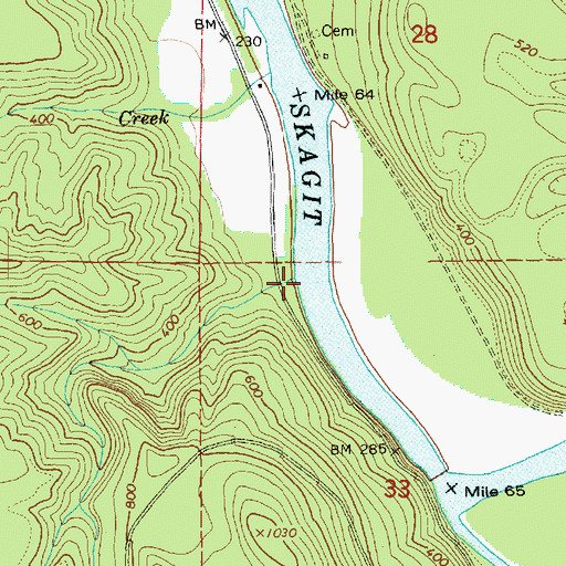 Topographic Map of Miller Creek, WA