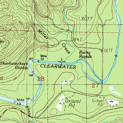 Topographic Map of Miller Creek, WA