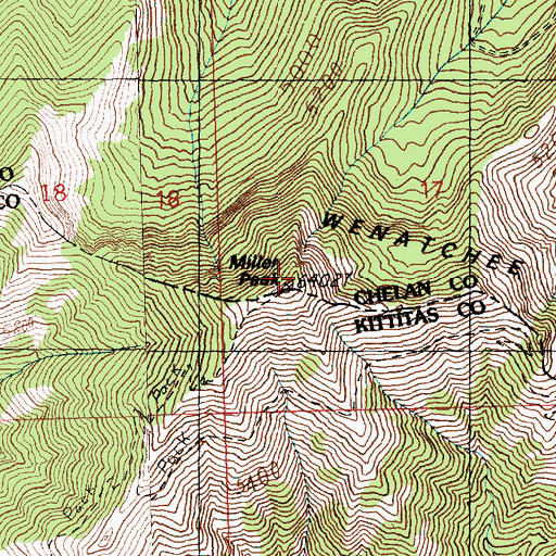 Topographic Map of Miller Peak, WA
