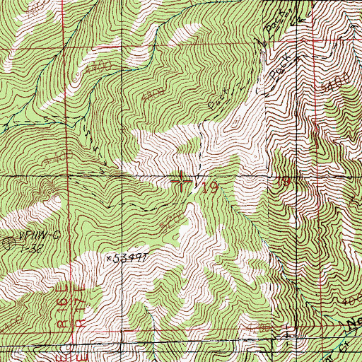 Topographic Map of Miller Peak Trail, WA