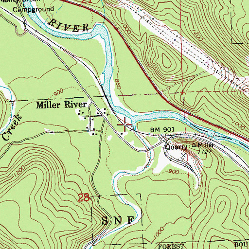 Topographic Map of Miller River, WA