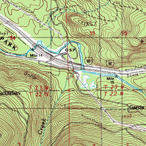 Topographic Map of Mine Creek, WA