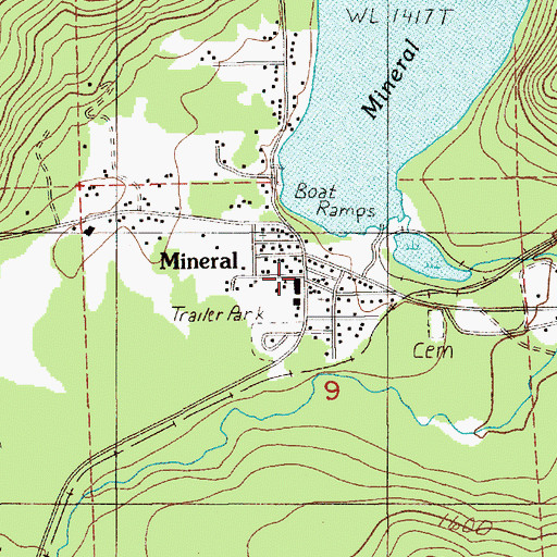 Topographic Map of Mineral, WA