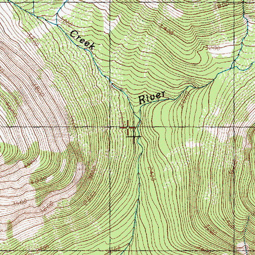 Topographic Map of Mineral Creek, WA