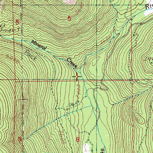 Topographic Map of Mineral Creek, WA