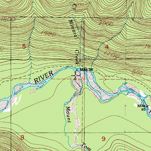 Topographic Map of Mineral Creek, WA