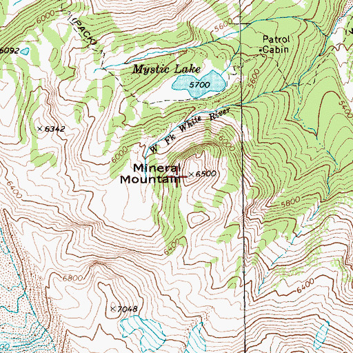 Topographic Map of Mineral Mountain, WA