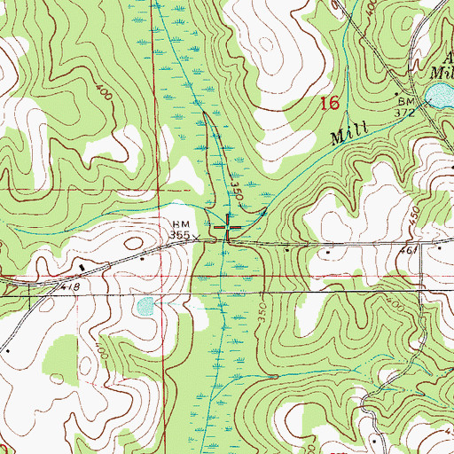Topographic Map of Mill Branch, AL